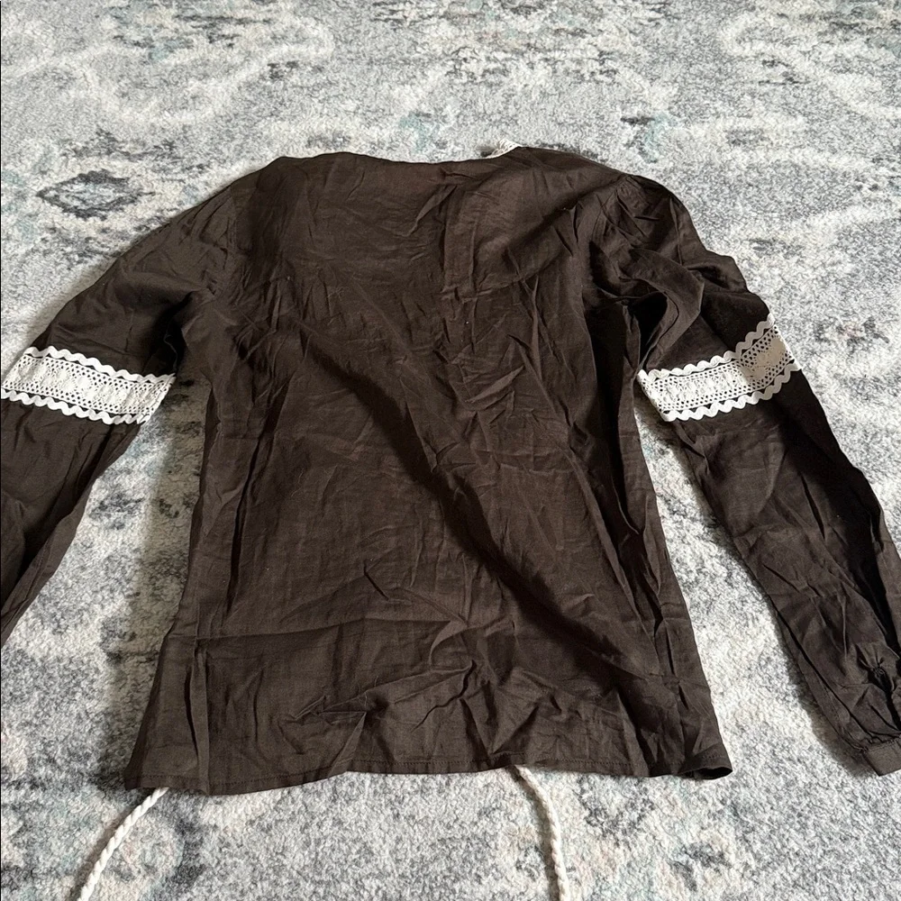 Tory Burch Chocolate Brown Long Sleeve Top